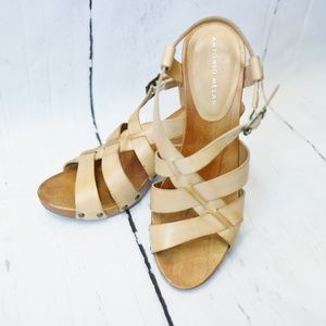 ☀️Antonio Melani | wood leather sandals